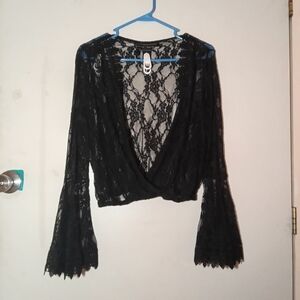 Black Lace Women Top